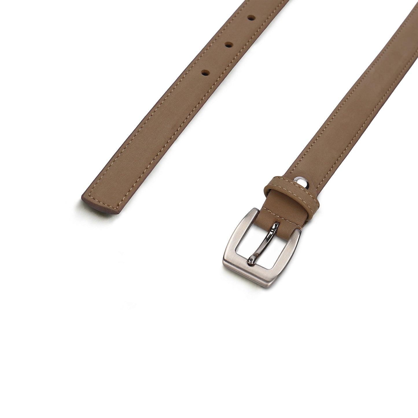 Vegan belt fashion waist with buckle in nubuck effect solid pattern sustainable