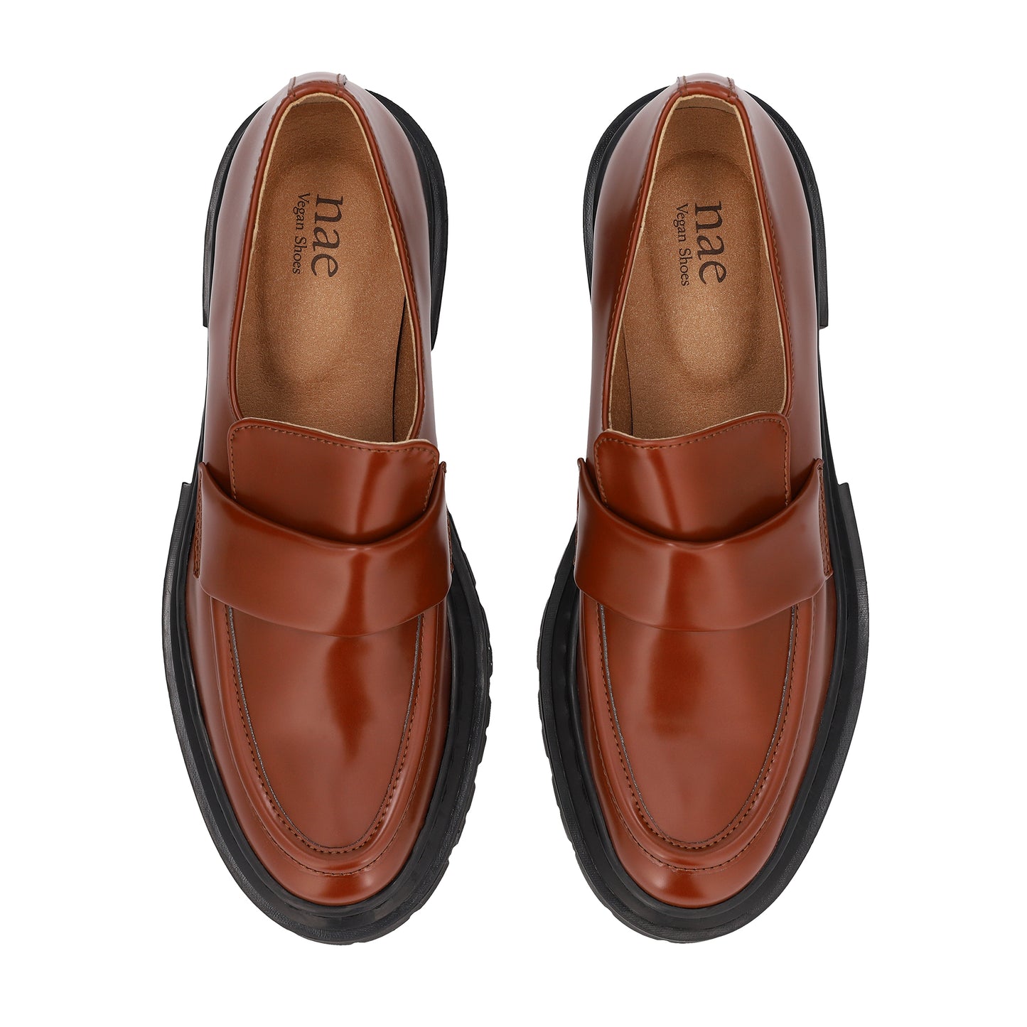 mocasines marrones de mujer en cuero vegano | NAE