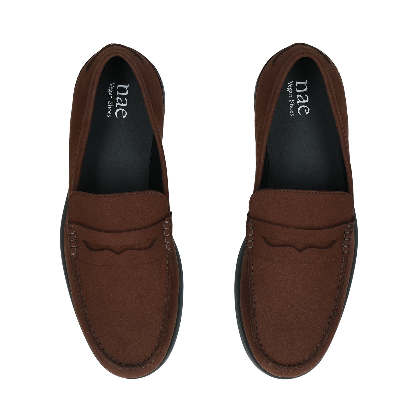 LEVI Braun veganer Loafer Draufsicht — NAE Vegan Shoes Herrenkollektion