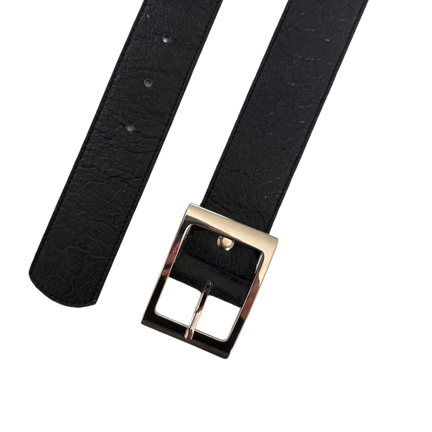 Womens vegan belt black organic pineapple skin fashion elegant square buckle