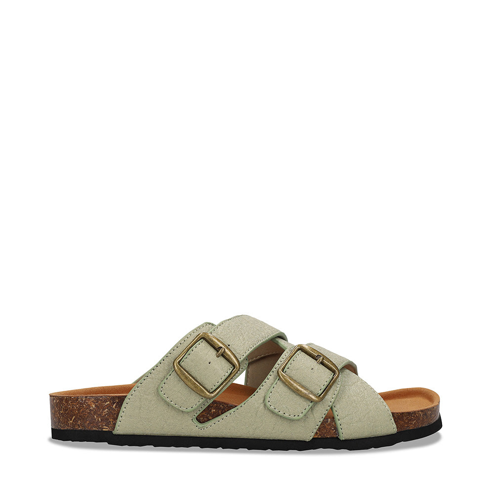 Vegan unisex sandals flats criss-cross ajuststable straps buckle padded Piñatex