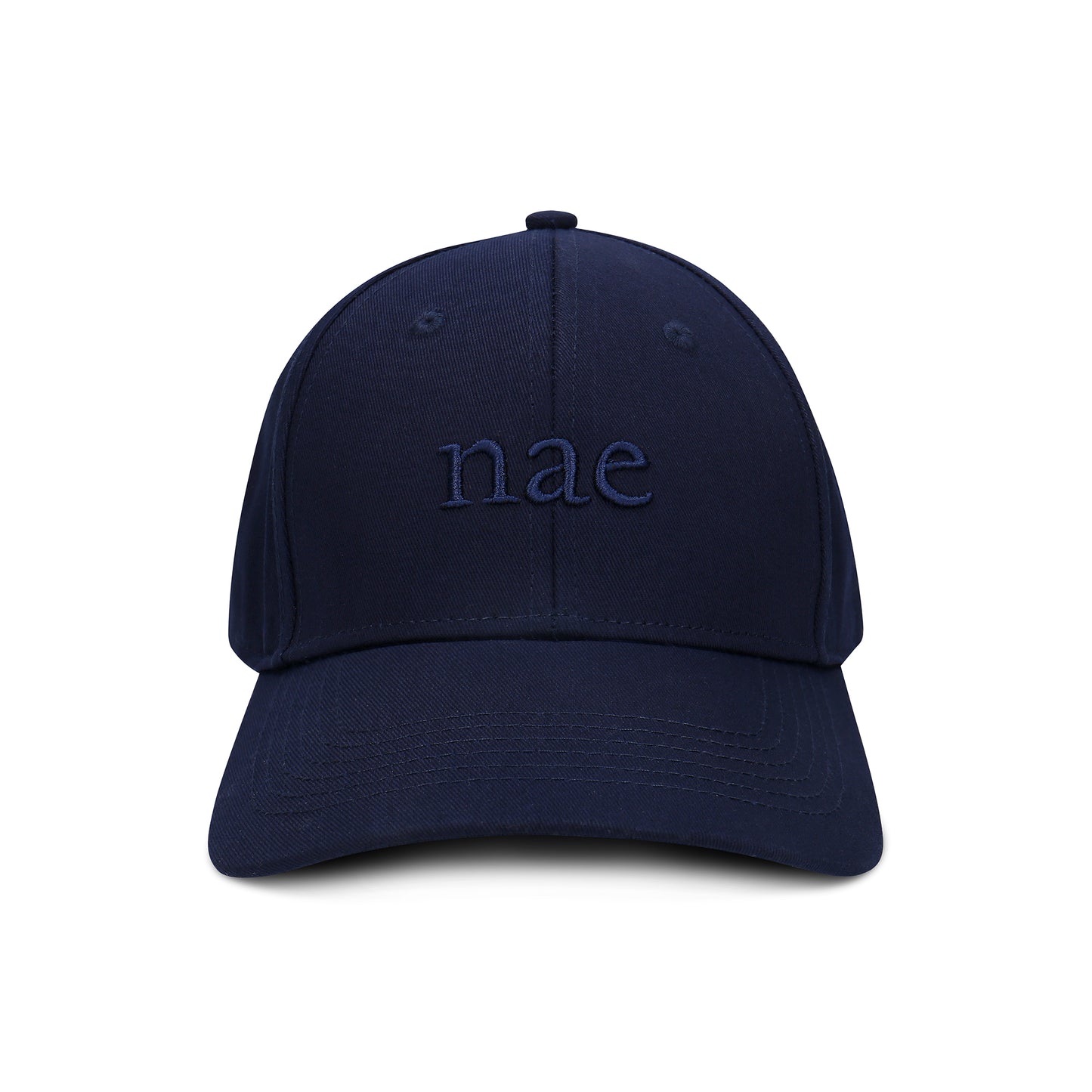front view of a blue cap made in portugal by nae vegan shoes