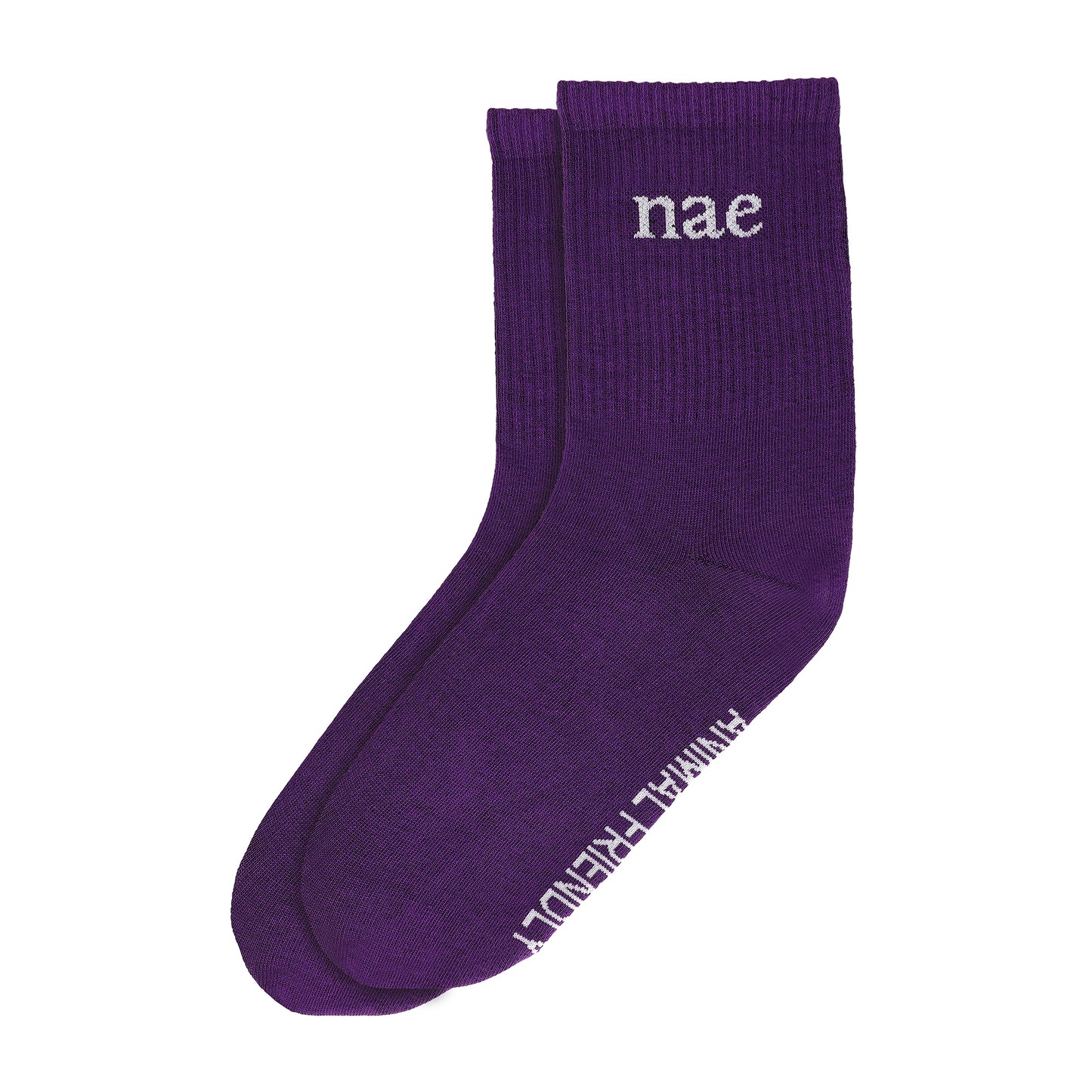 purple socks vegan cruelty-free accessories size M and L elastic
