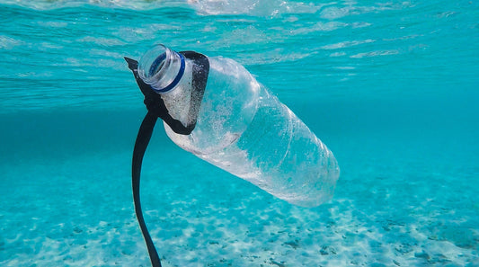 plastic bottle on the ocean