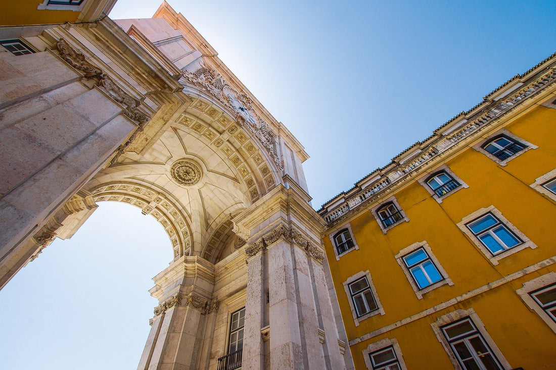 lisbon arch of rua augusta view - vegan shoes