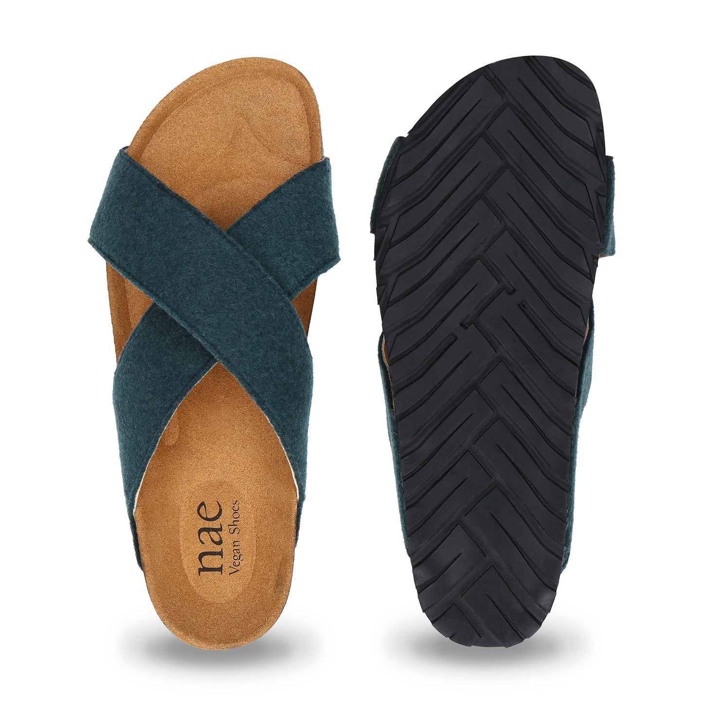 car tires outsole and reverse side of vegan sandals