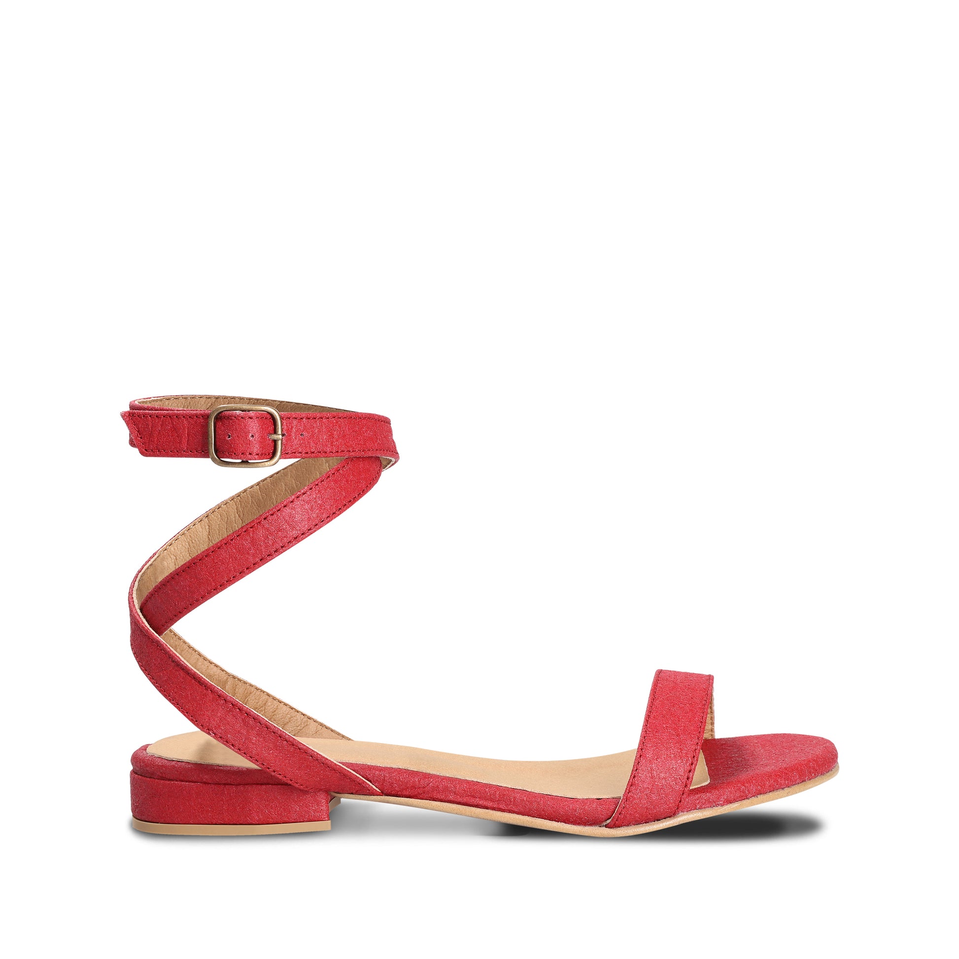 Women flat sandals ankle strap buckle main view | NAE