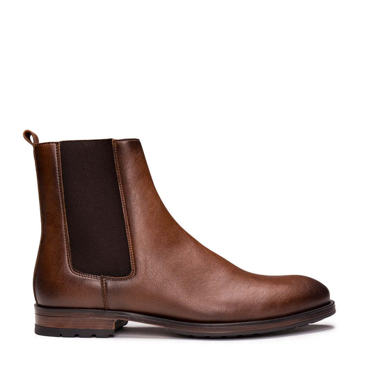 Men brown chelsea boots crafted from vegan leather | NAE