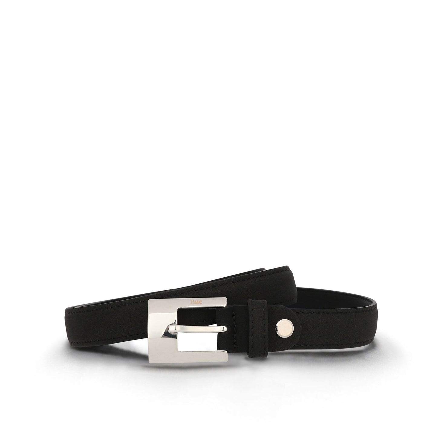 Vegan belt fashion waist with buckle in nubuck effect solid pattern sustainable | NAE