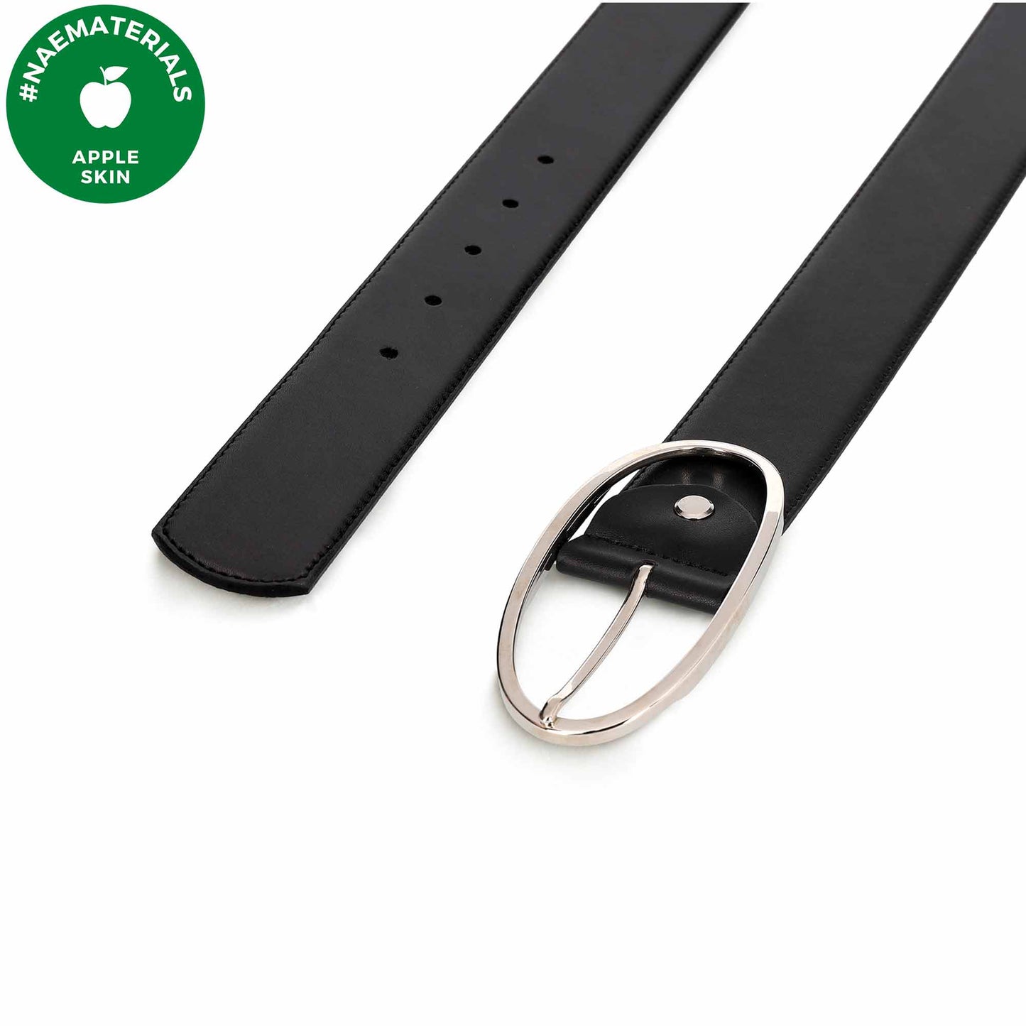 women black vegan belt tip and buckle from NAE Vegan Shoes