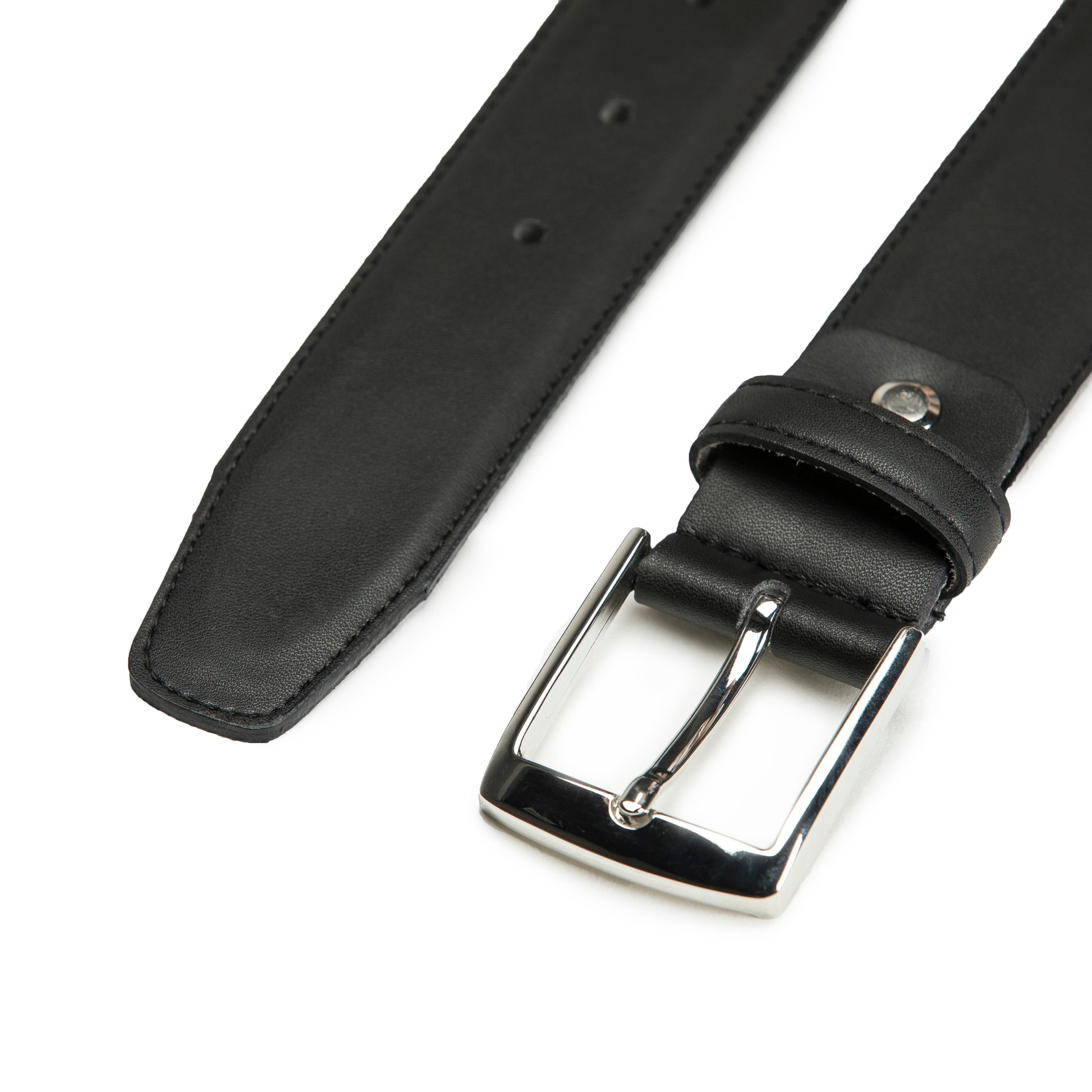 square frame metal buckle and tapered tip belt | NAE Vegan Shoes