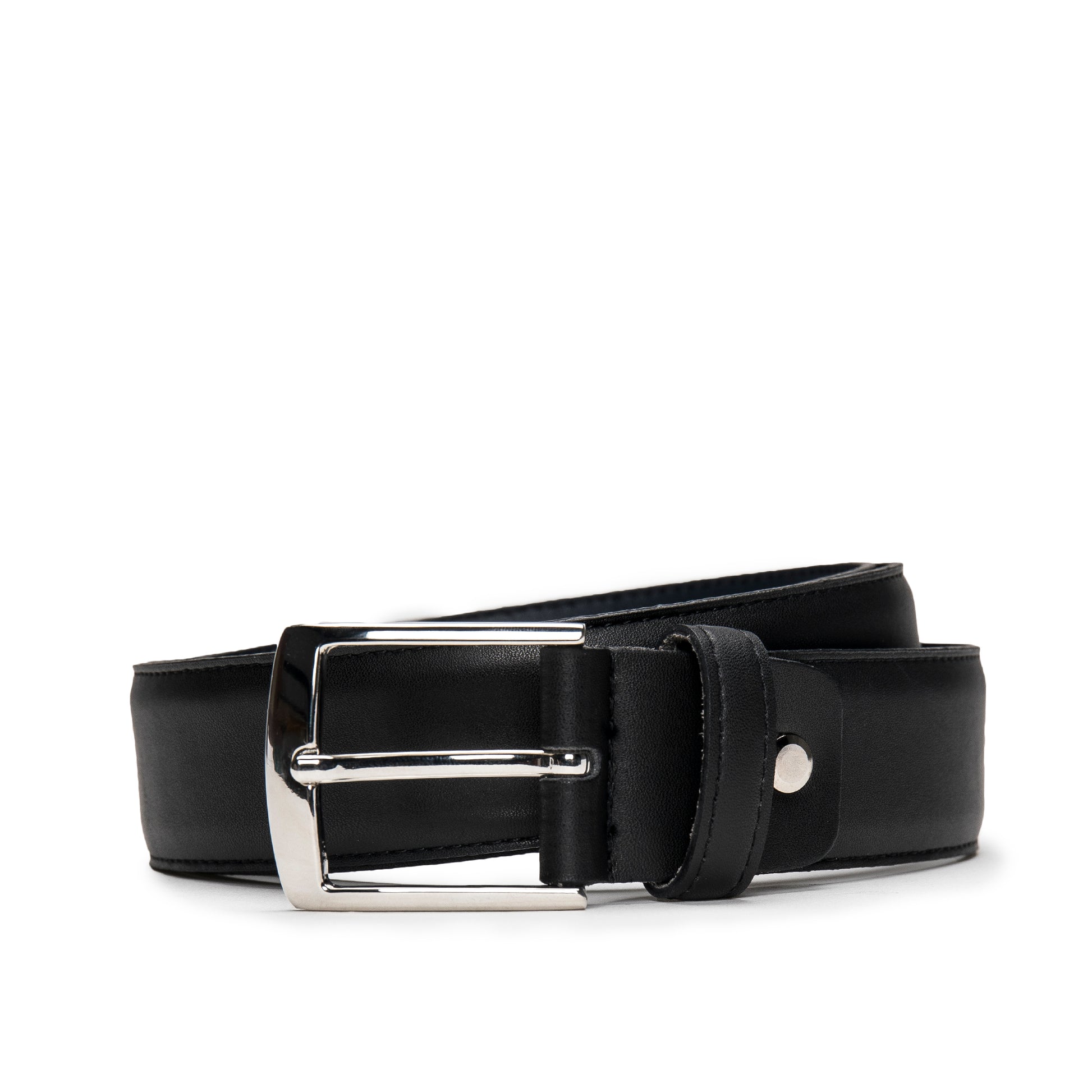 Dress men belt on black vegan leather | NAE