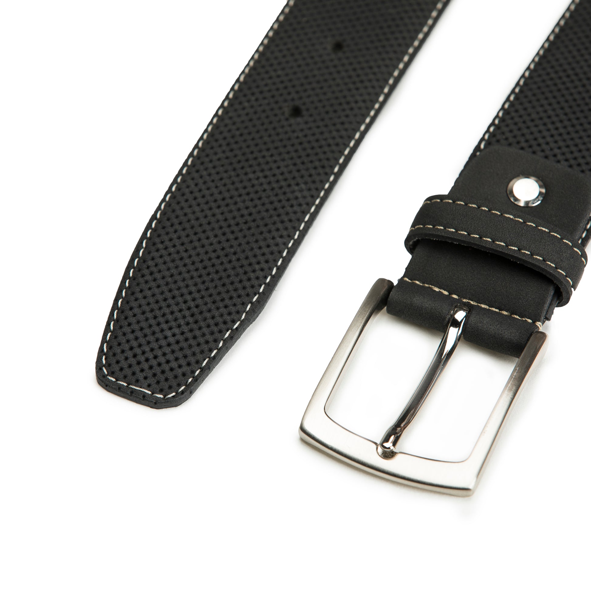 black belt with tapered tip and square buckle | NAE Vegan Shoes