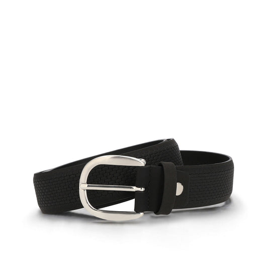 Vegan belt modern and elegant with round buckle and embossed geometric profile in nubuck | NAE