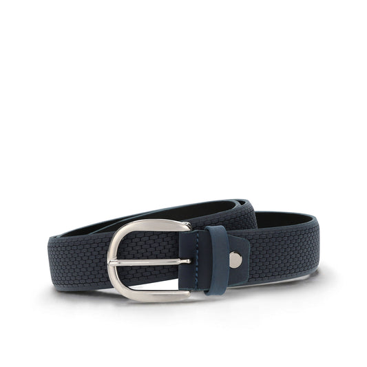 Women vegan blue belt with geometric pattern | NAE Vegan Shoes