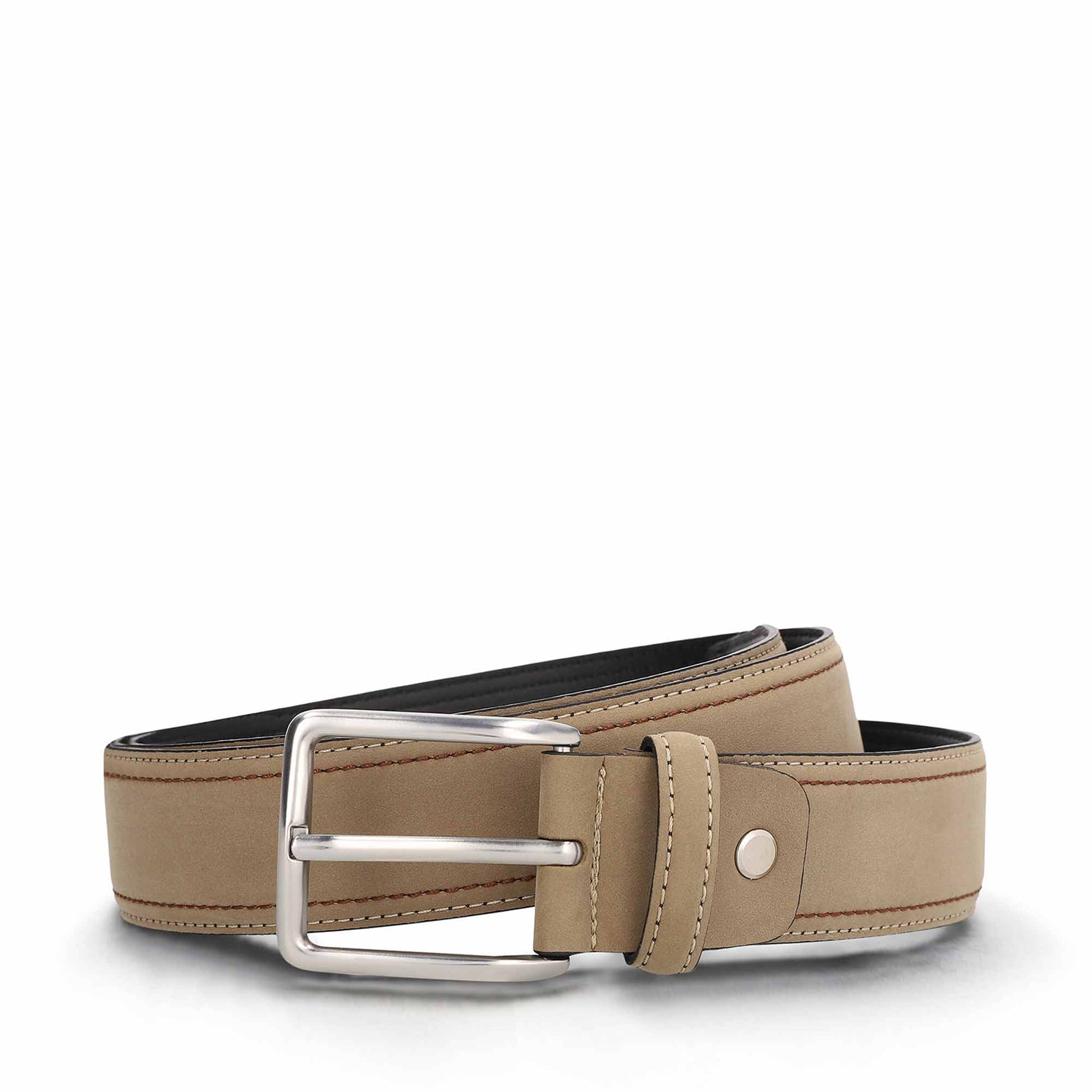 Men's belt beige vegan nubuck | NAe Vegan Shoes Store