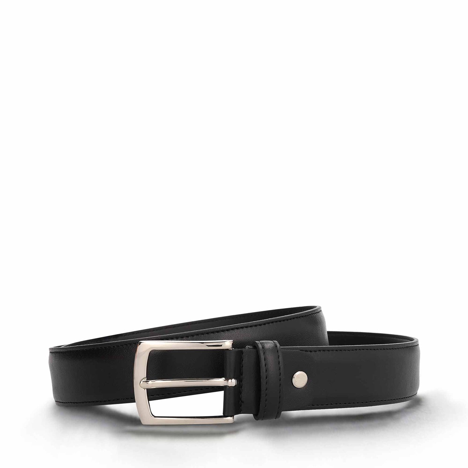 Men's classic formal vegan belt on black apple leather | NAE Vegan Shoes Store