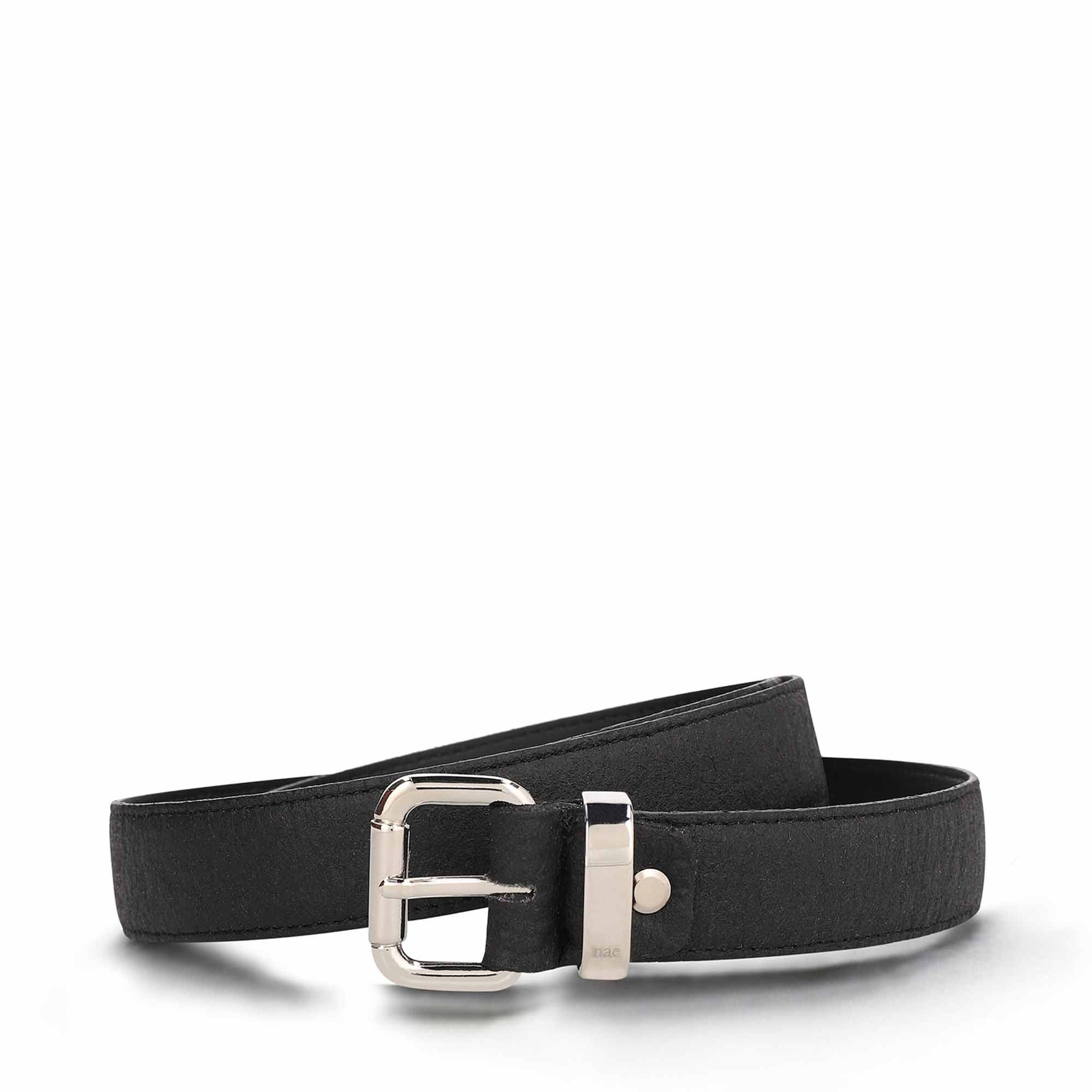 Women's vegan belt black made with Piñatex | NAE Vegan Shoes