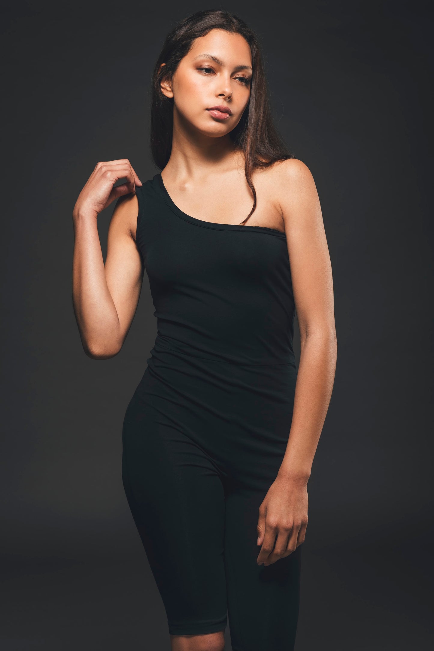 Tuta Ciclista Monospalla in Cotone Biologico Nera - Cecily