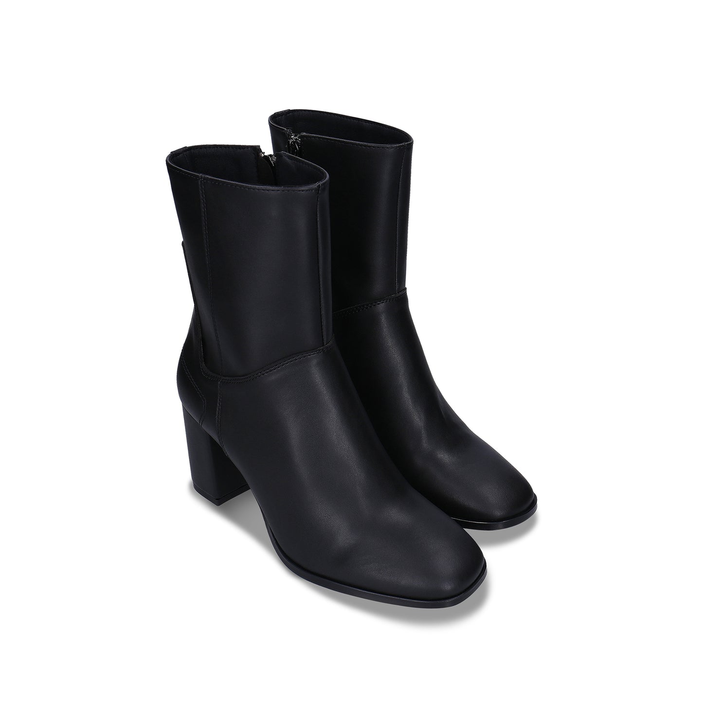 Vegane Damen-Stiefeletten in Schwarz mit Apfelhaut-Absatz, Reißverschluss, vielseitig, elegant, langlebig | NAE Vegan Shoes