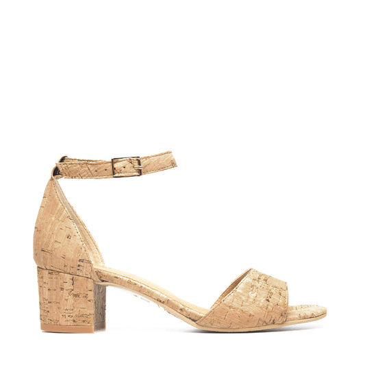 Vegan Heel Sandal Open Toe Organic Cork Ankle-Strap Buckle Casual Breathable NAE