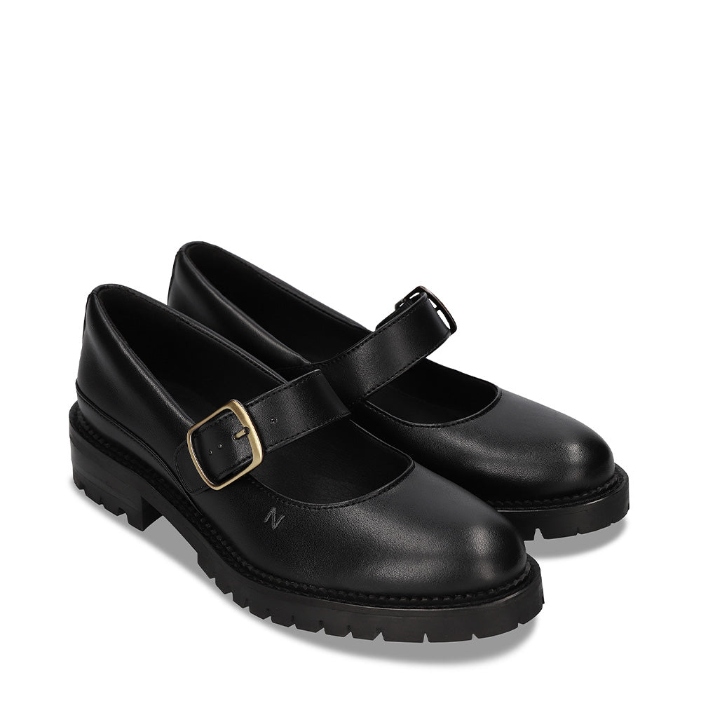 Scarpe mary jane donna vegane nero piatte ballo loafer pelle di mela Apple Skin | NAE negozio