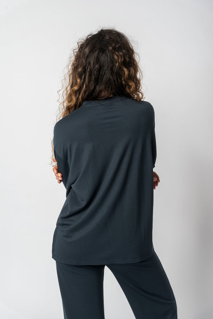 Sweatshirt em TENCEL™ Lyocell Azul - Florence