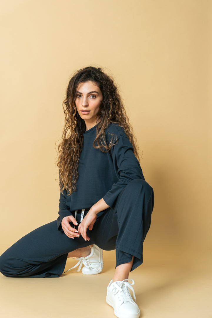 Sweatshirt em TENCEL™ Lyocell Azul - Florence