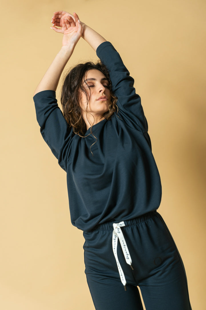 Sweatshirt em TENCEL™ Lyocell Azul - Florence