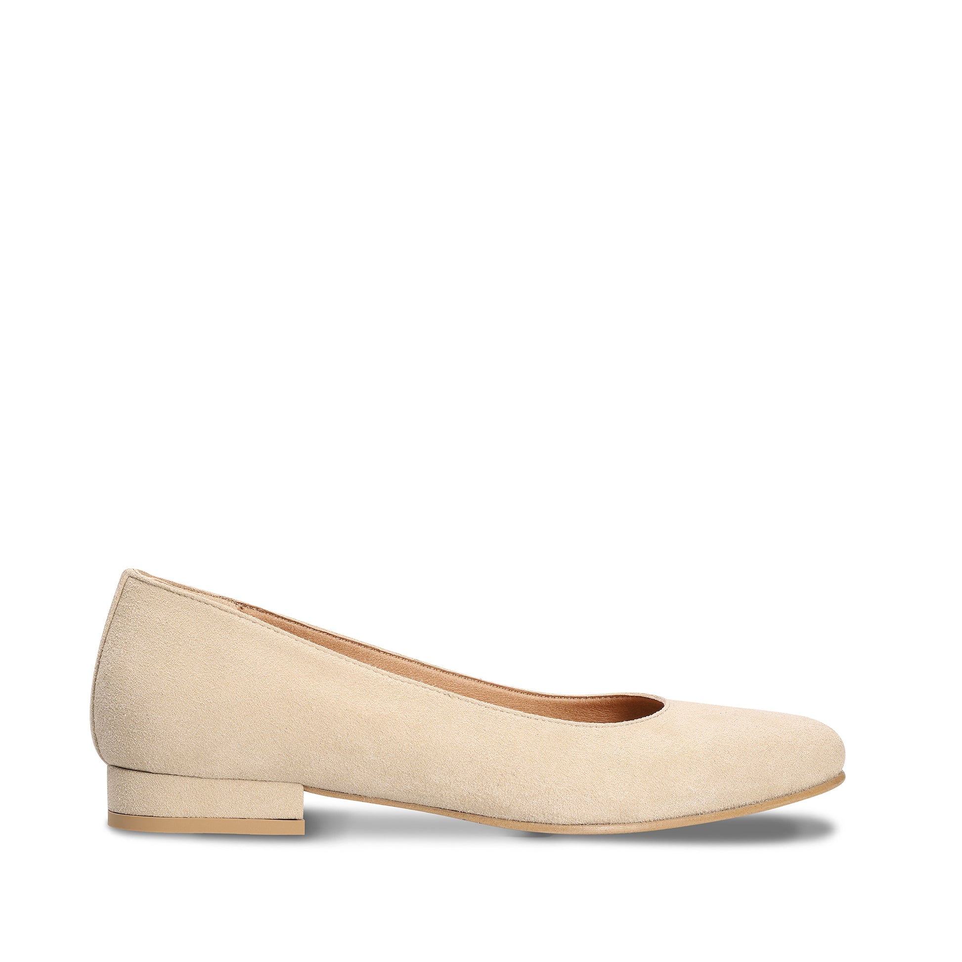 Vegan shoes ballerinas with low flat heel on suede microfiber breathable lined | NAE Shop