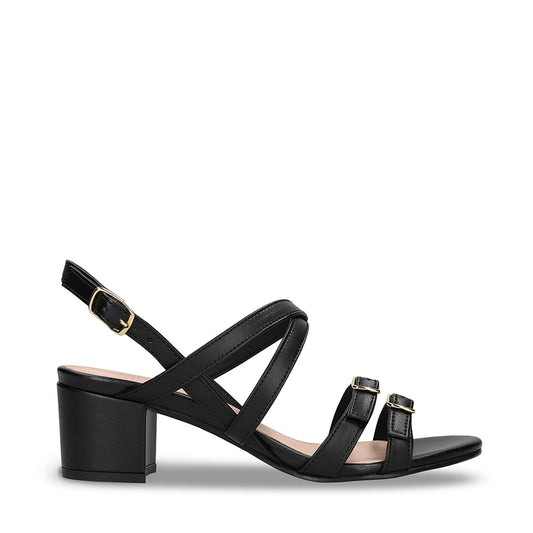 Women vegan heels sandals black made with apple skin | NAE Vegan Shoes