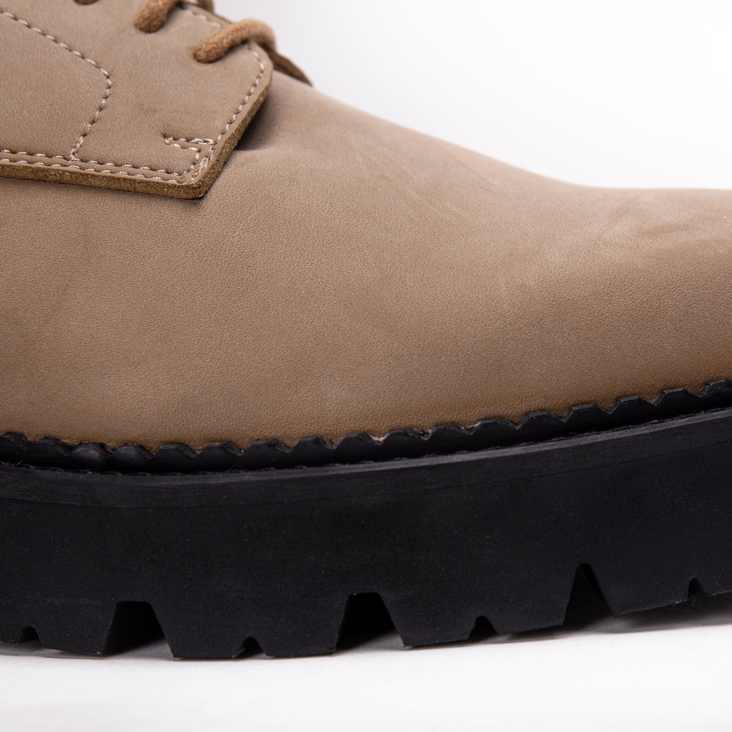 front close view shoe derby ridged rubber sole | NAE Vegan Shoes