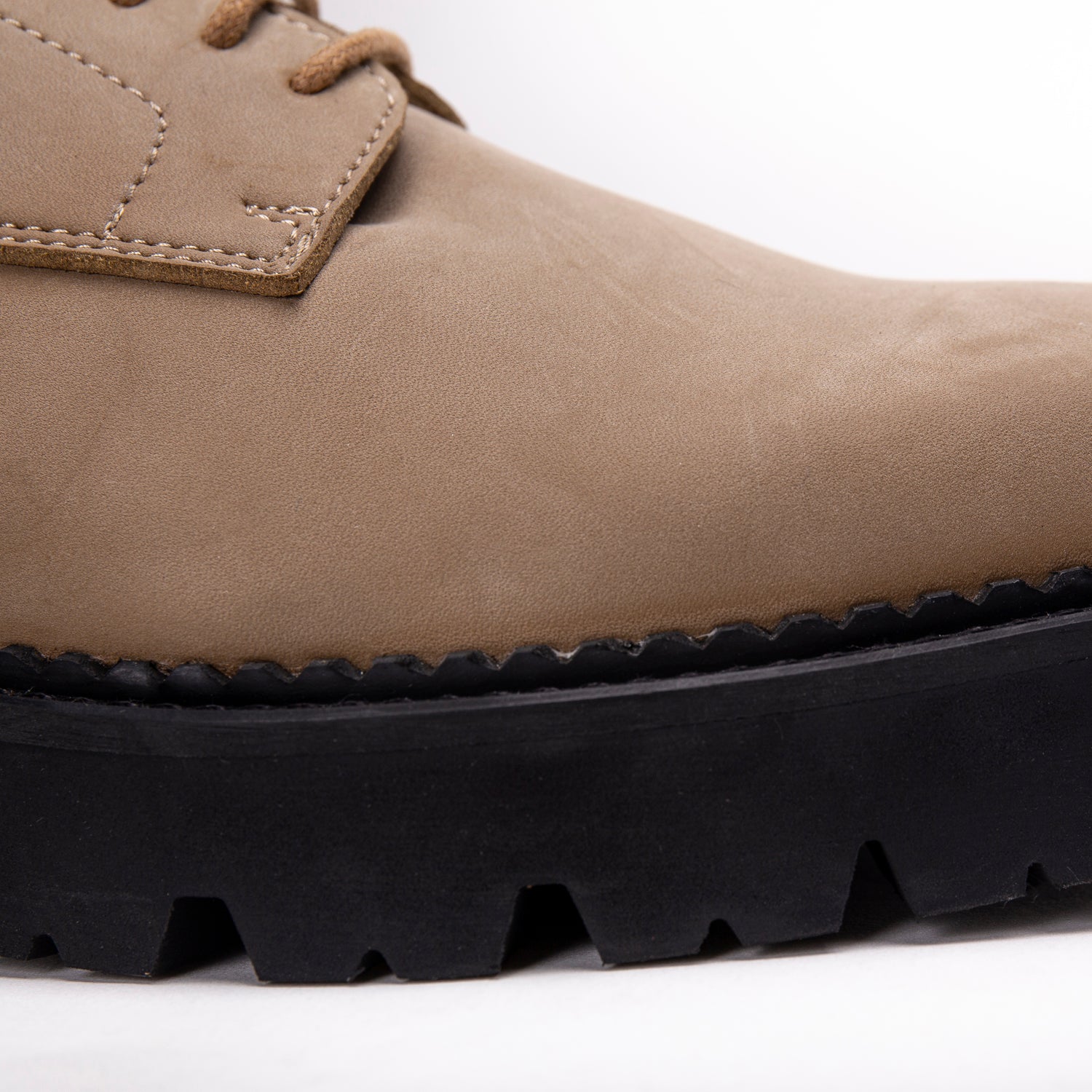 front close view shoe derby ridged rubber sole | NAE Vegan Shoes