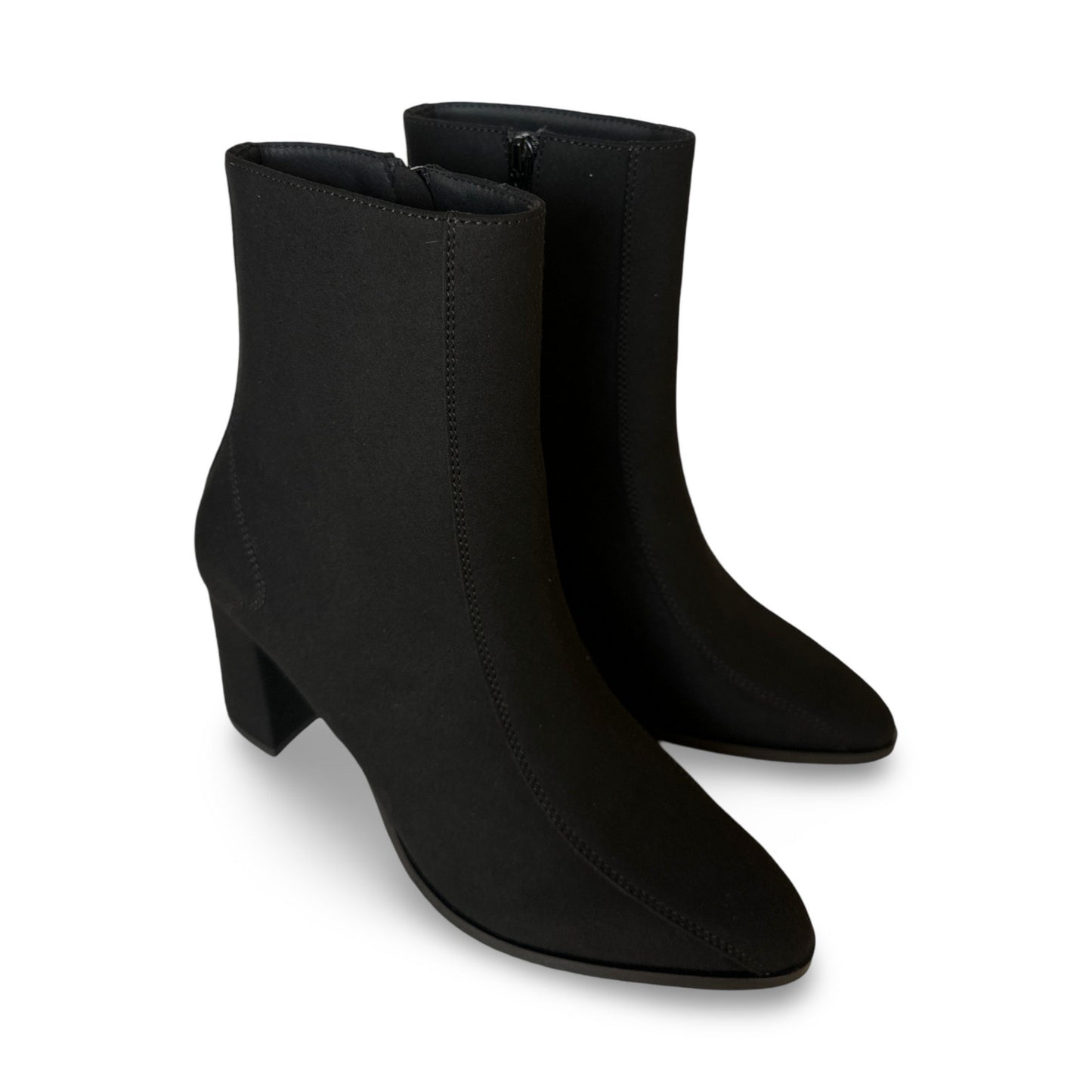 ankle boots vegan heels point toe zipper casual office dress