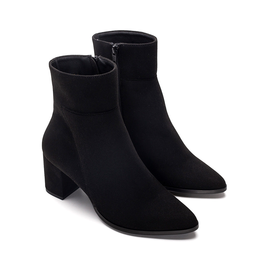 two sustainable women's black boots crafted from vegan suede | NAE Footwear