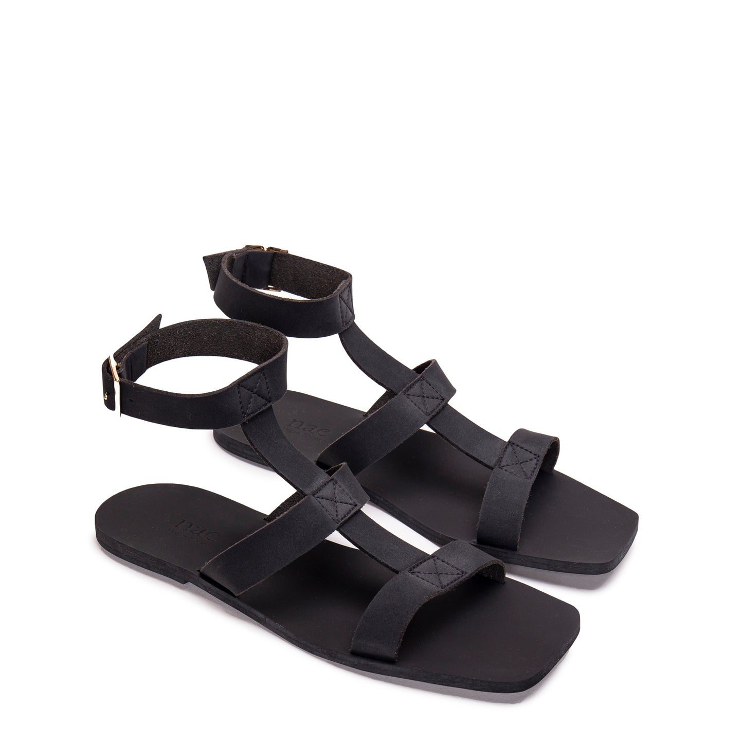 adjustable ankle-strap buckle backless flat sandals | NAE Footwear