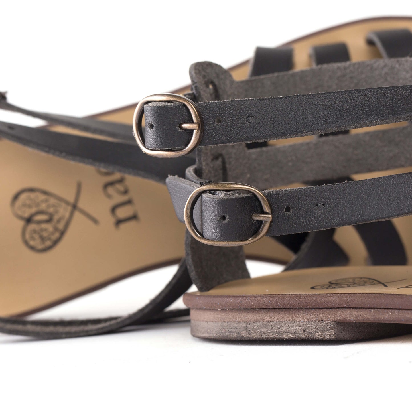 Vegane Sandalen Flach Gladiator Schnallen umweltfreundlichen Riemen Atmungsaktiv | NAE