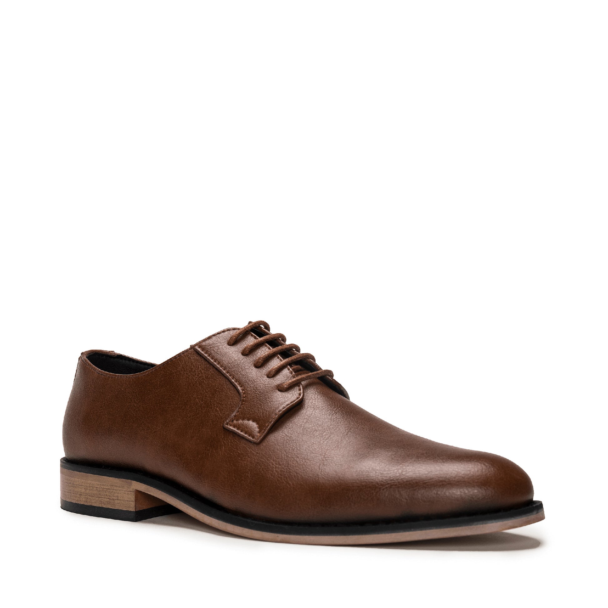 Chaussure végan marron classique blucher respirant antidéparant doublée bas NAE