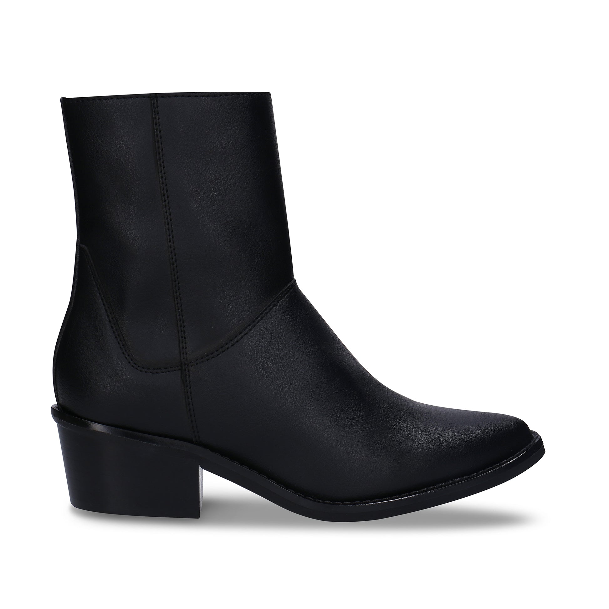 women black vegan boots elegant with heel and zipper