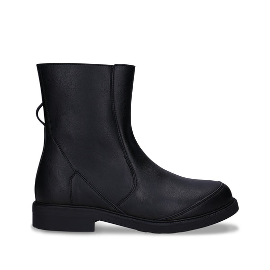 Vegan black ankle boots with zipper crafted from sustainable microfiber | NAE Vegan Shoes