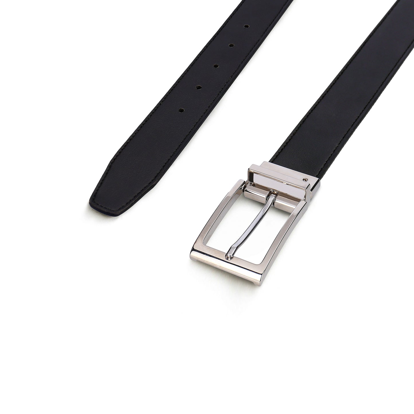 reversible belt on vegan leather square silver buckle formal elegant | NAE Vegan Shoes