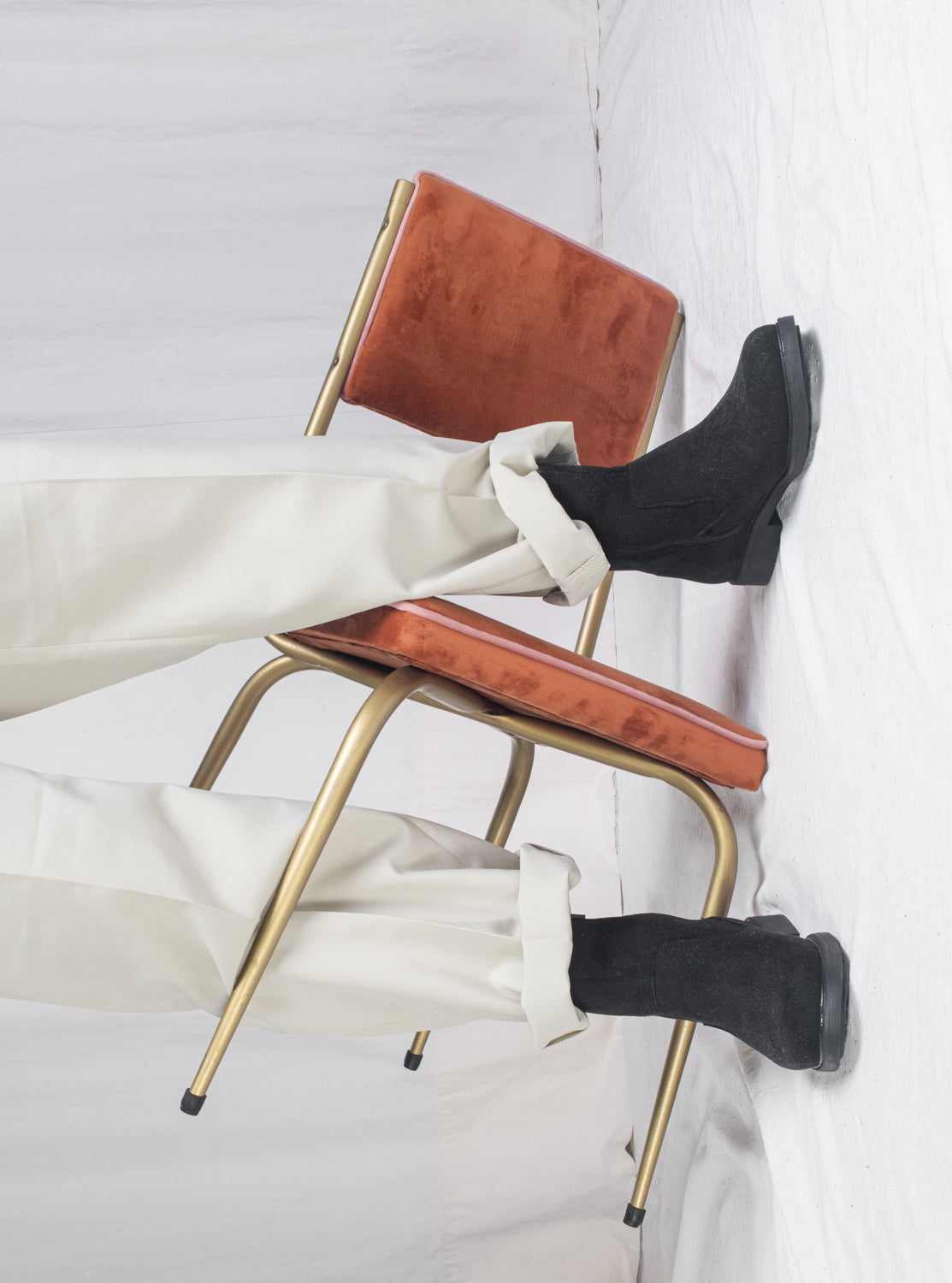 lifestyle vegan black boots with white pants | NAE Store