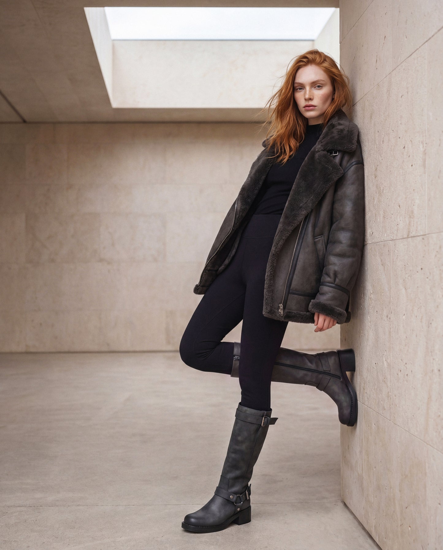 Botas Vegan estilo Motociclismo para Mulher Ruby Cinzento