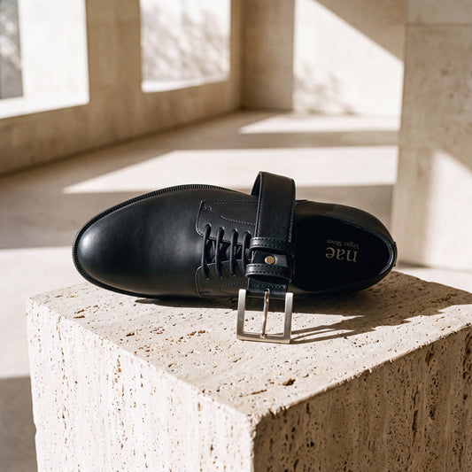 Quinn Black Derby & Ceinture Set