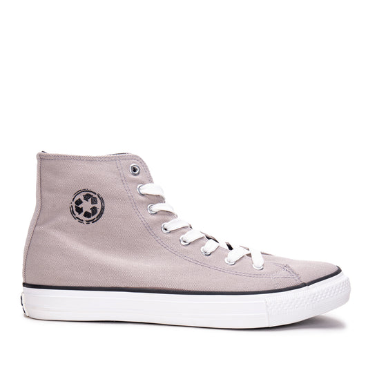 Vegan sneakers grey basic mid-top Non-Skid organic cotton lined Recycled | NAE