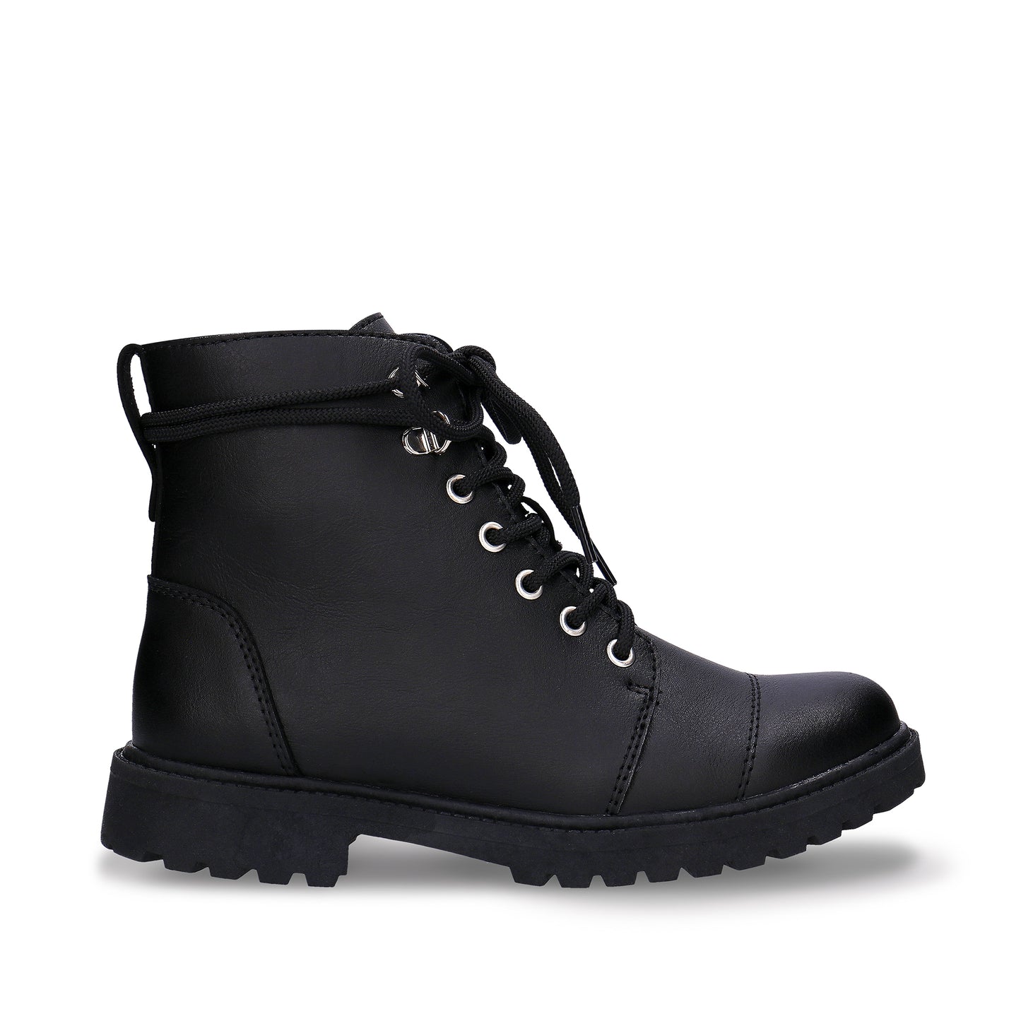 Vegan boots combat shearling from black vegan leather warm organic cotton lining | NAE