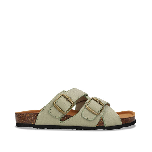 Sandalias veganas unisex destalonadas criss-cross hebillas planas ergonómicas | NAE