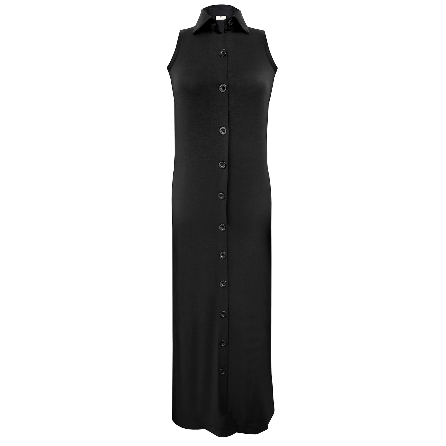 Maxi-Hemdkleid ohne Ärmel in Schwarz - Evelyn