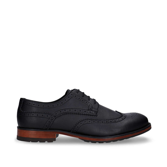 Brogue shoes men dress black wing tip classic on vegan leather breathable lined | NAE