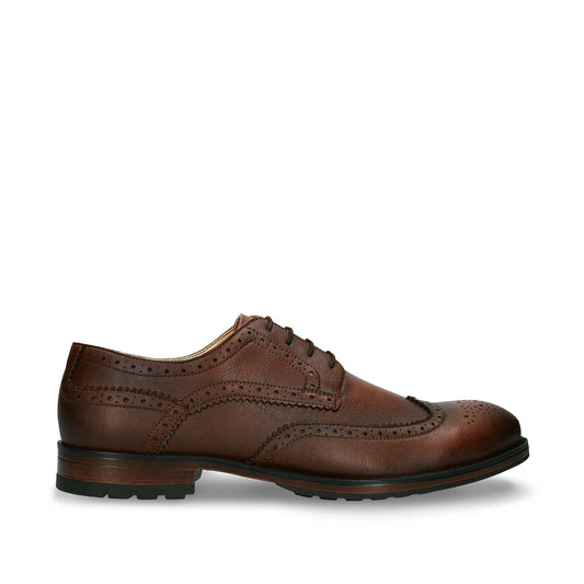 Men vegan brogue brown shoes wing tip classic on vegan leather | NAE Footwear